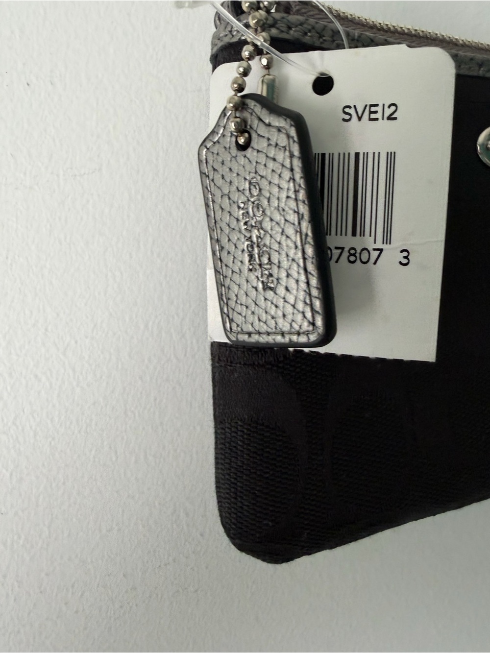 Coach Black Smoke Signature Canvas Corner Zip Wristlet F 64643 - Picture 4 of 6